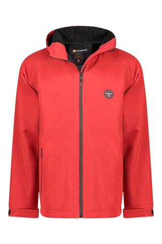 Veste Softshell à capuche - Rouge, blanc et gris