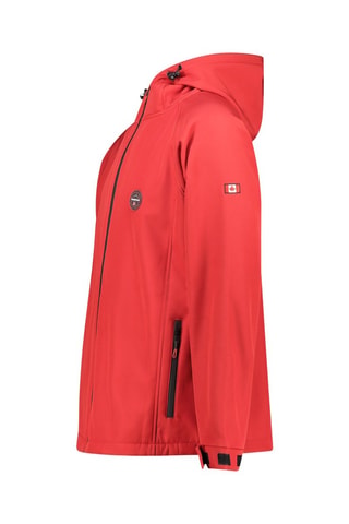 Veste Softshell à capuche - Rouge, blanc et gris