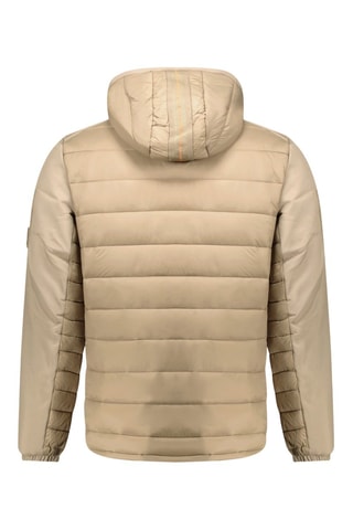 Doudoune à capuche Abatoreak - Blanc, beige et rouge