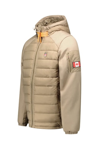 Doudoune à capuche Abatoreak - Blanc, beige et rouge
