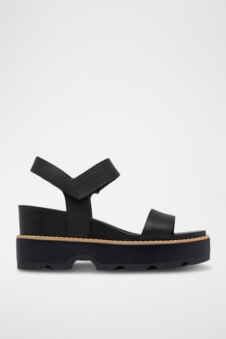 Sanadlias de piel de cuña Joanie™ IV - Negro