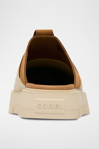 Zuecos de piel con plataforma - Beige