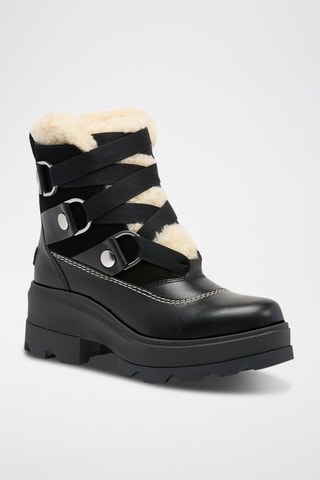 Botas apreski de piel y forro de lana Joan Frwd™ - Negro