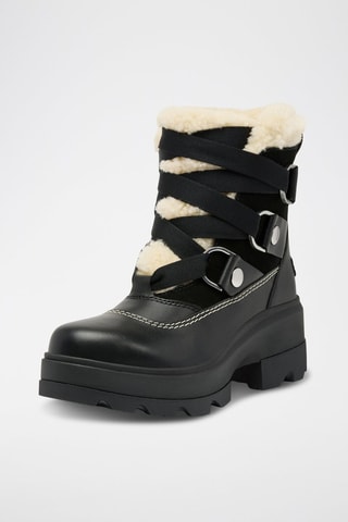 Botas apreski de piel y forro de lana Joan Frwd™ - Negro