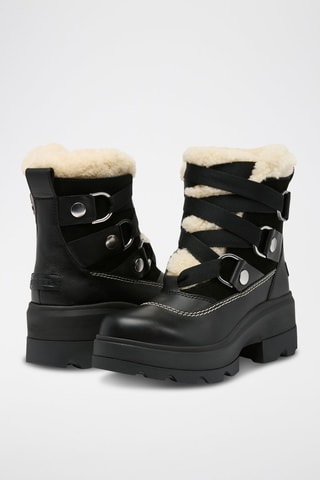 Botas apreski de piel y forro de lana Joan Frwd™ - Negro