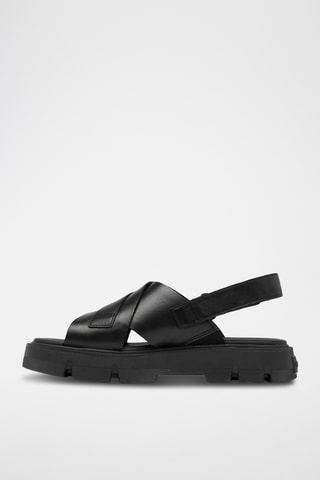 Sanadlias de piel con plataforma Rein CB™ - Negro