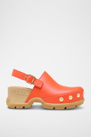 Zuecos de piel con plataforma Roam'n Clog™ - Naranja