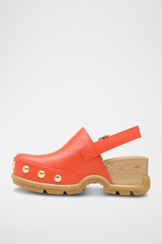 Zuecos de piel con plataforma Roam'n Clog™ - Naranja