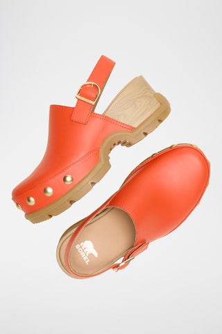 Zuecos de piel con plataforma Roam'n Clog™ - Naranja