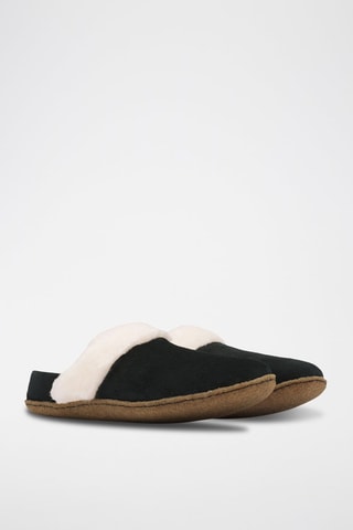 Slippers forrados de nobuk y lana Nakiska™ - Negro