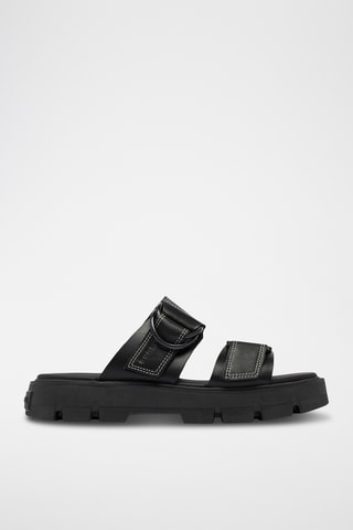 Sandalias de piel con plataforma Rein CB™ - Negro