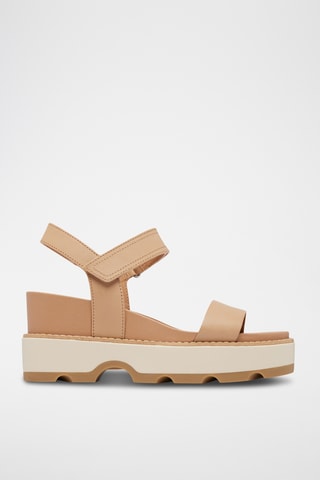 Sanadlias de piel de cuña Joanie™ IV - Marrón