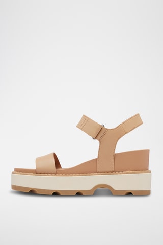 Sanadlias de piel de cuña Joanie™ IV - Marrón