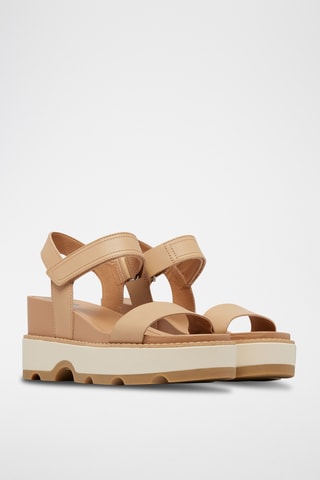 Sanadlias de piel de cuña Joanie™ IV - Marrón