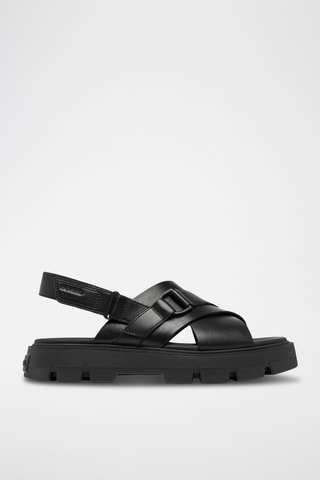 Sanadlias de piel con plataforma Rein CB™ - Negro
