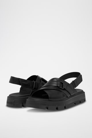 Sanadlias de piel con plataforma Rein CB™ - Negro