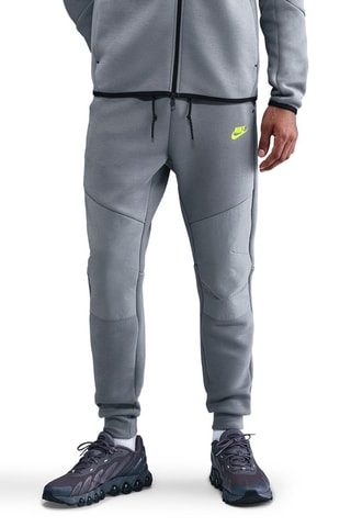 Pantalon slim - Gris clair et vert fluo