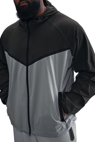 Coupe-vent à capuche Tech - Gris et anthracite