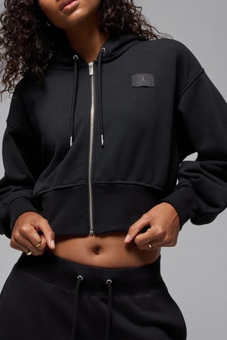 Sweat court à capuche - Noir