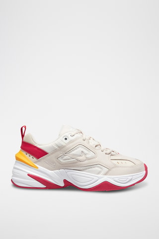 Nike M2K Tekno en cuir - Ecru et rouge