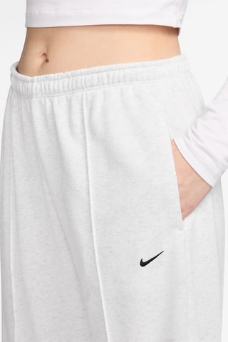 Pantalon polaire ample de survêtement taille haute Nike Sportswear Chill Terry - Blanc