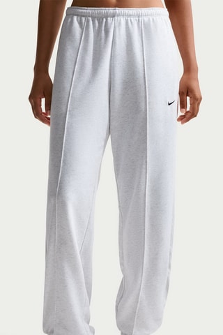 Pantalon polaire ample de survêtement taille haute Nike Sportswear Chill Terry - Blanc
