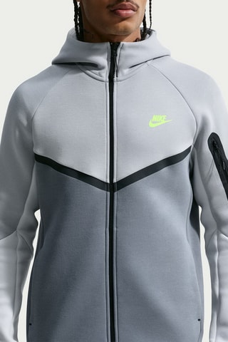 Sweat polaire à capuche Tech - Gris foncé et gris clair