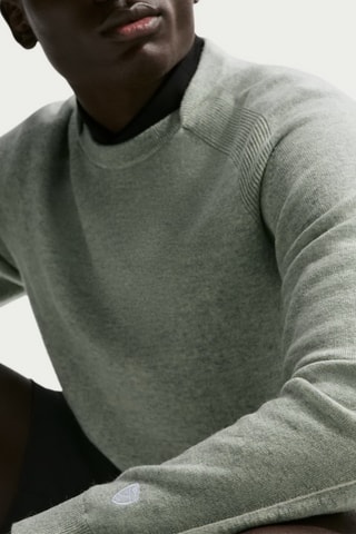 Sweat de golf en laine et cachemire Tailored Performance - Vert chiné