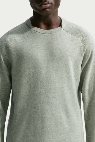 Sweat de golf en laine et cachemire Tailored Performance - Vert chiné