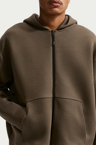 Sweat polaire à capuche Tech - Taupe foncé