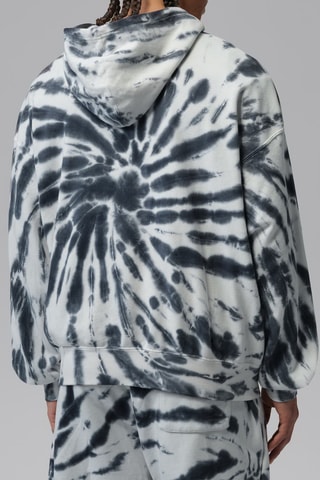 Sweat à capuche polaire tie and dye - Blanc
