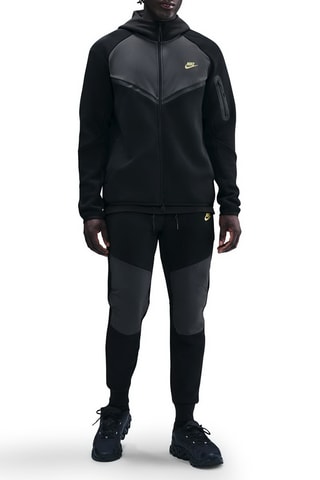 Sweat polaire à capuche Tech - Noir