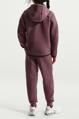 Sweat polaire à capuche Tech - Violet foncé et noir