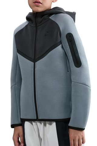 Sweat polaire à capuche Tech - Noir et gris clair