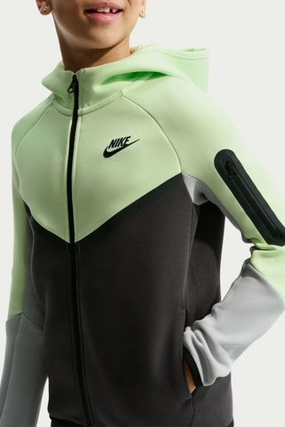 Veste polaire à capuche Tech - Vert clair et