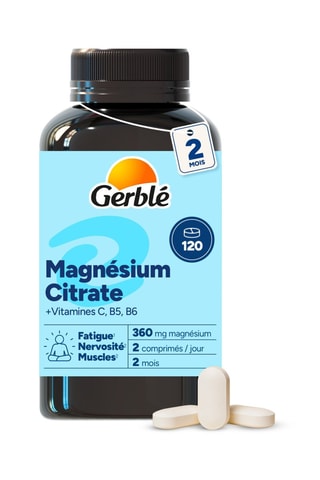Complément alimentaire Magnésium Citrate - 120 comprimés - 2 mois