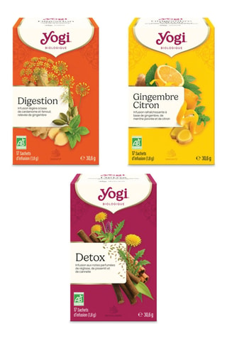 2 x Infusion Detox bio, 2 x Infusion Gingembre Citron bio et 2 x Infusion Digestion bio - 17 x 37,4 g