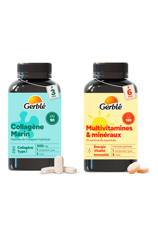 2 x compléments alimentaires Collagène Marin Hydrolysé - 90 comprimés - 3 mois et 2 x compléments alimentaires Multivitamines & Minéraux - 180 comprimés - 6 mois