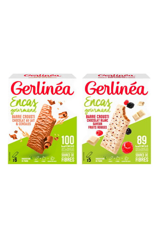 4 x Barres chocolat blanc et fruits rouges - 90 g et 4 x Barres chocolat au lait et céréales - 120 g