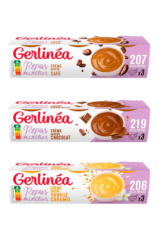 3 x Coupelles de crème chocolat - 630 g, 3 x Coupelles de crème vanille - 630 g et 3 x Coupelles de crème café - 630 g
