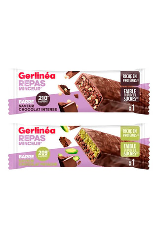 8 x Barre substitut de repas chocolat brownie - Chocolat intense - 64 barres et Barre substitut de repas pistache chocolat - 64 barres