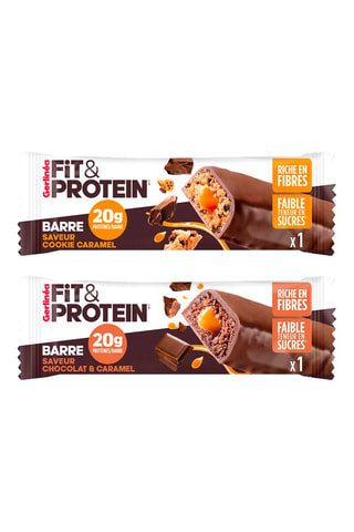 6 x Barre protéinée cookie caramel - 6 x 6 barres et 6 x Barre protéinée chocolat caramel - 6 x 6 barres
