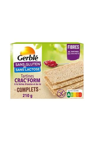 4 x Tartines Crac'From complètes sans gluten et sans lactose - 210 g