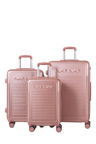 Set de 3 valises (S/M/L) Nala - Rose métallisé - 55/65/75 cm