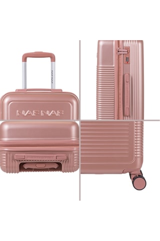 Set de 3 valises (S/M/L) Nala - Rose métallisé - 55/65/75 cm