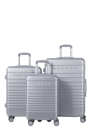 Set de 3 valises (S/M/L) Daisy - Gris métalisé - 55/65/75 cm