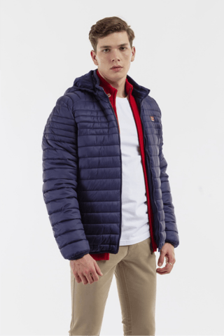 Anorak regular fit con capucha - Azul marino