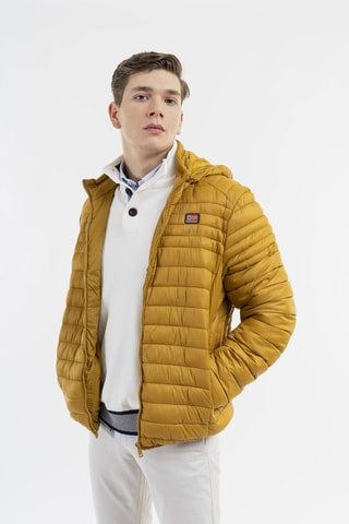 Anorak regular fit con capucha - Amarillo