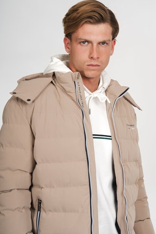 Anorak regular fit con capucha - Topo