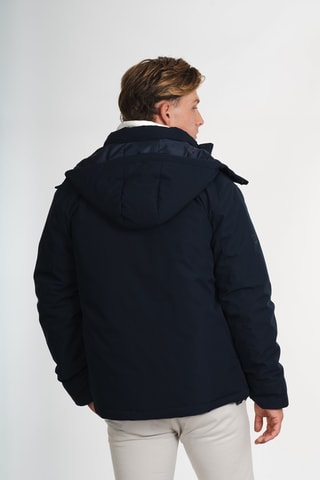 Chaqueta regular fit con capucha - Azul marino